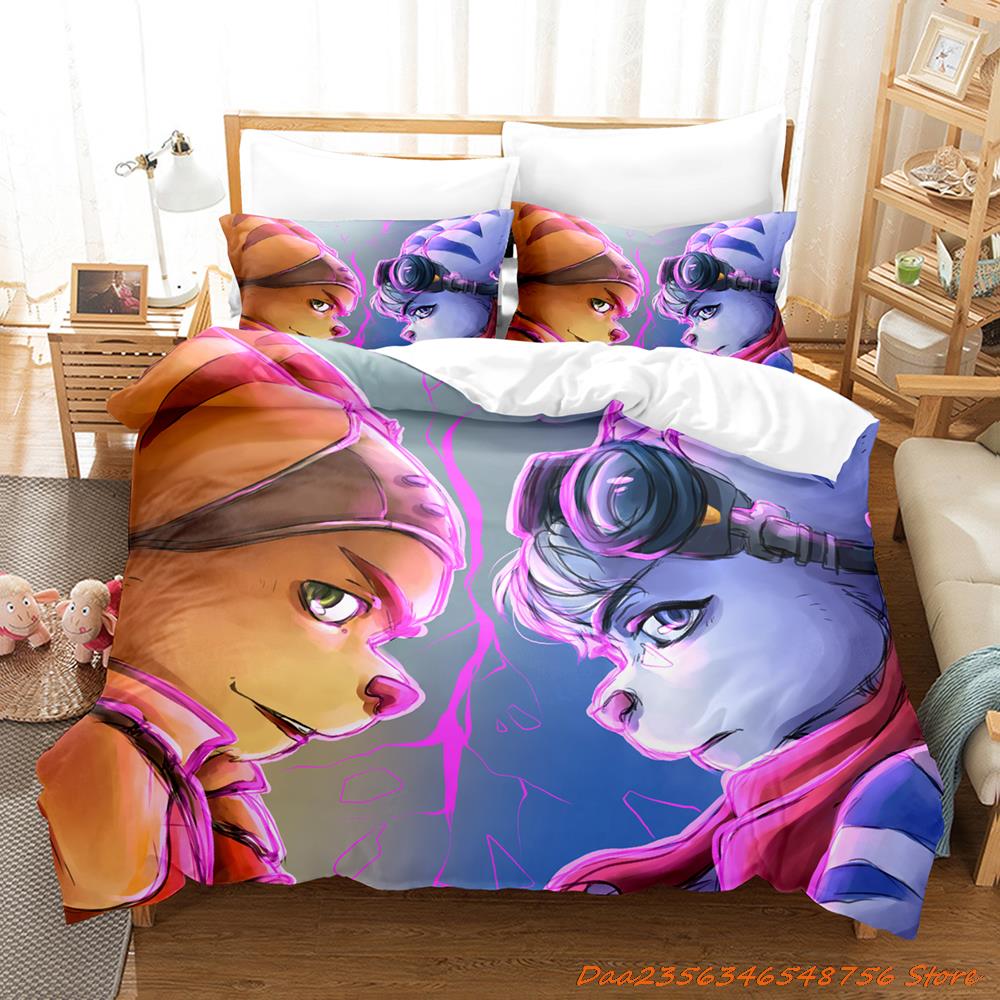 Personelity Game Anime Ratchet Clank Rift Apart Bedding Set Cartoon Three-Piece Set Adult Kid Bedroom Three-Piece Suits 3D