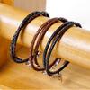 Jbans Classic Ring Bar Layered Slim Leather Bracelet (C1902-Ac480Bk)