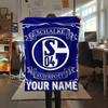 1PC Custom Name FC Schalke 04(2) Patterned Flannel Blanket Suitable For All Seasons for Home Decor Warmth and Comfort Gifts Holiday Present