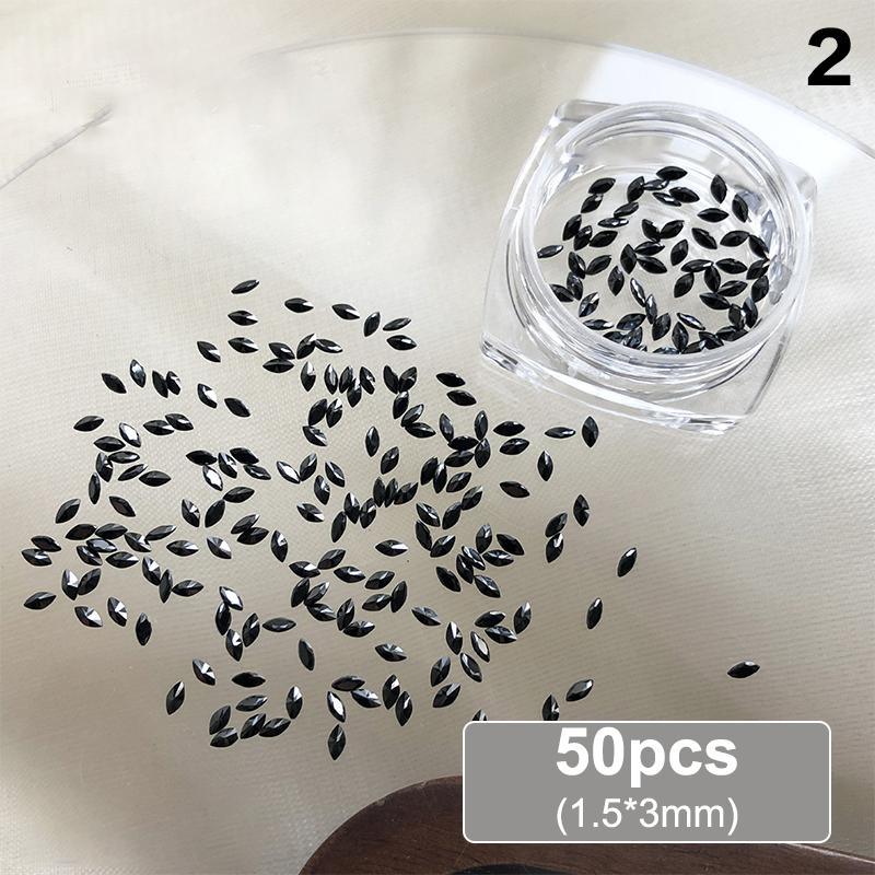 50Pcs Teardrop Shape Mini Flat Bottom Diamond Nail Art Accessories Super Flash Mixed   Nail Art Accessories