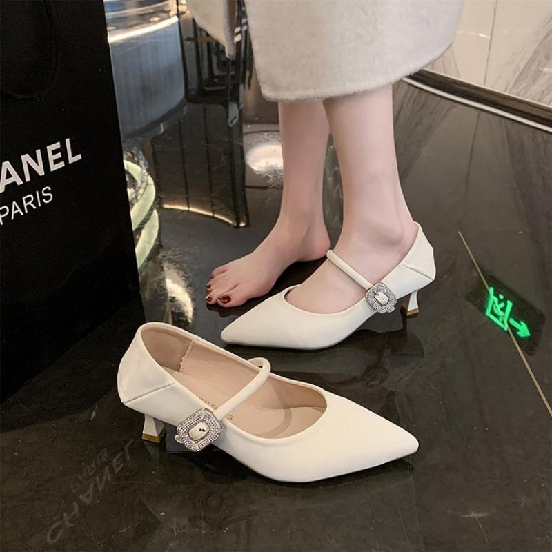 Fashion 2025 spring Women's Shoes European and American Designer Fashion Style High Heels Fashion Show Party Shoes PU Leather High Heels