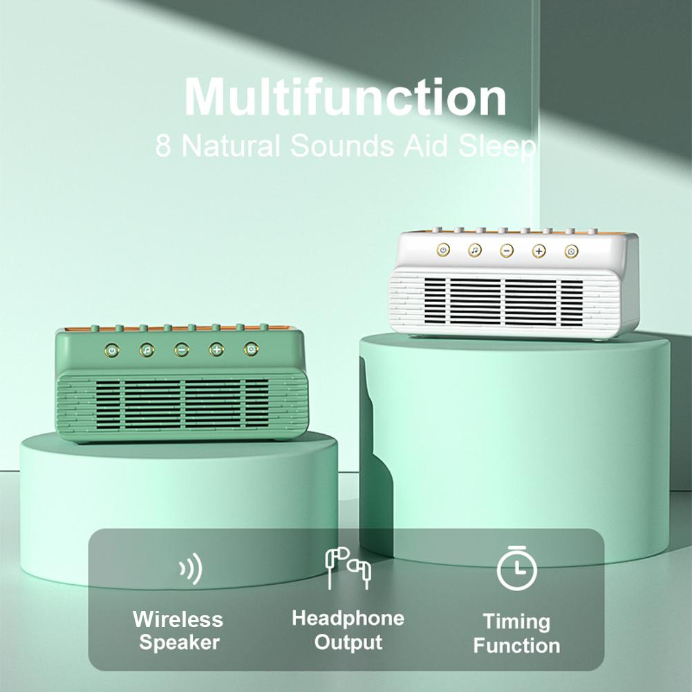 Portable White Noise BT Speaker with 8 Nature Sounds Nature Sound Music Box Type-C Rechargeable for Bedroom Living Room Bedside
