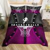 Basketball Comforter Cover Queen Size Sport Dunk Basketball Duvet Covers For Kids Teens, Black Ball Print Bedding Set All Season