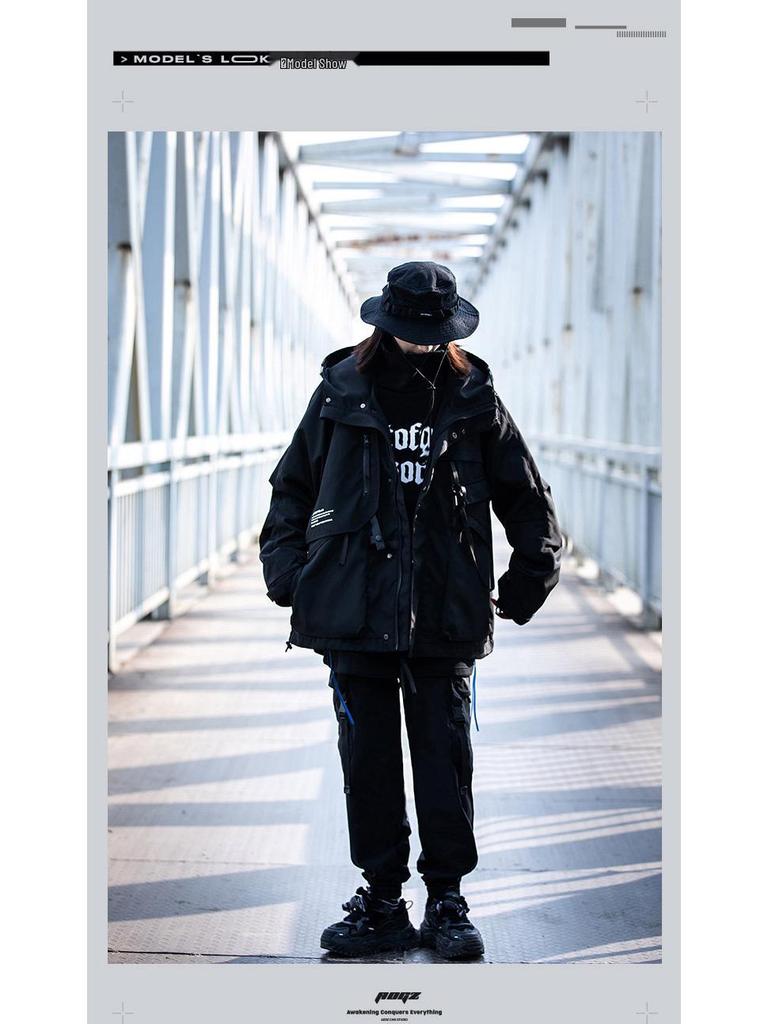 AOGZ Unisex Hooded Windbreaker for Spring/Autumn 2024 - Functional American-Style Jacket