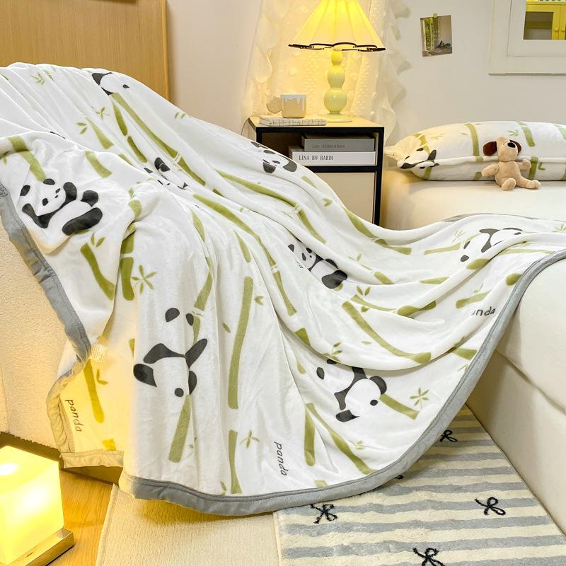 Double-Sided Milk Velvet Printed Blanket Multi-Functional Throw Blanket Non-Shedding Machine Washable Double-Sided Fleece Blanket