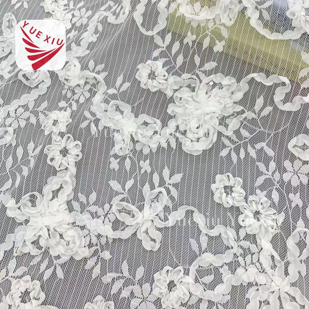 Lace Mesh Ribbon for Crochet Embroidery: 3-in-1 Fabric for French Skirts, Wedding Dresses, Evening Gowns, 3D Embroidery