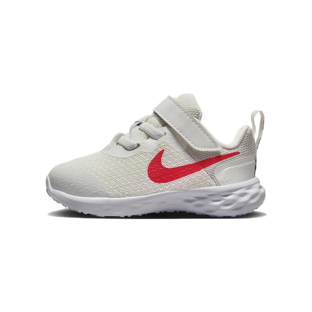 Nike REVOLUTION 6 Abrasion Resistant Low top Toddler Shoes Gray Red Infant And Toddler DD1094-102