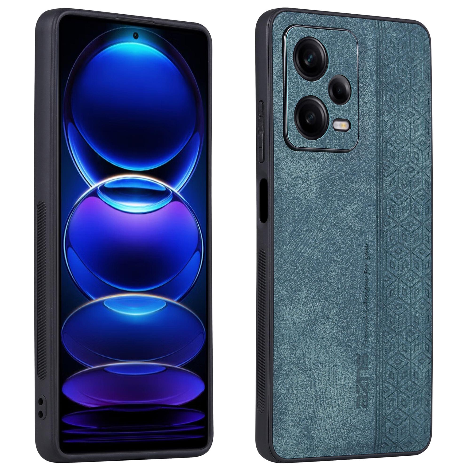 

AZNS For Xiaomi Redmi Note 12 Pro+ 5G Imprinted Pattern Phone Case Fall-proof PU Leather Coated TPU Cover Green