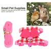 Small Animal Outdoor Walking Harness Pink Plaid Vest Leash Set Chest Strap for Ferret Chinchilla  
