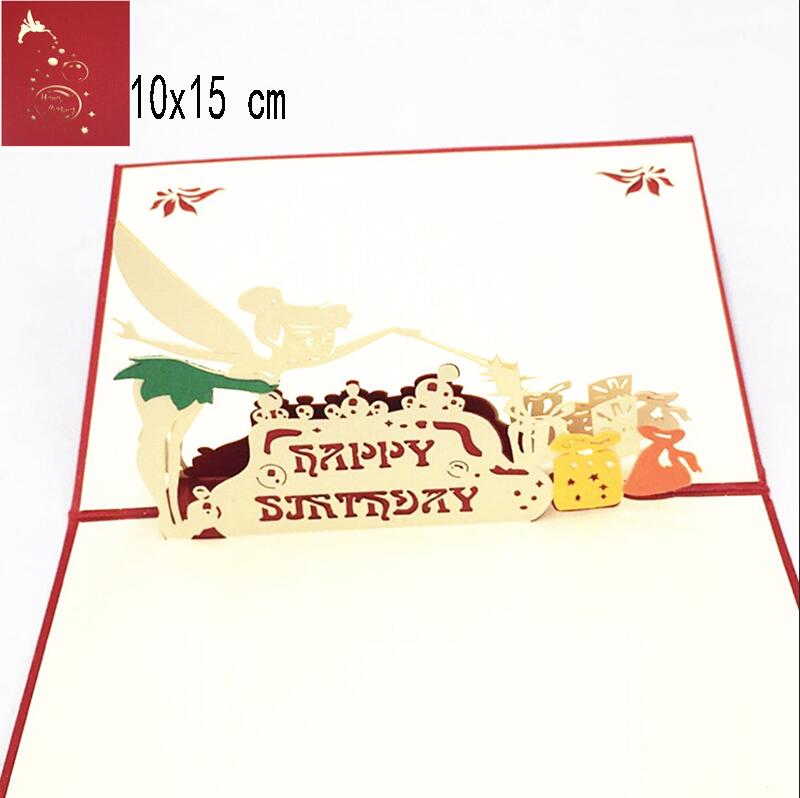 

Hot 3D Pop Up Happy Birthday Cards Invitation Cake Greeting Card Business Kids Gift Tourist Postcard For Friend Dad Mom Present