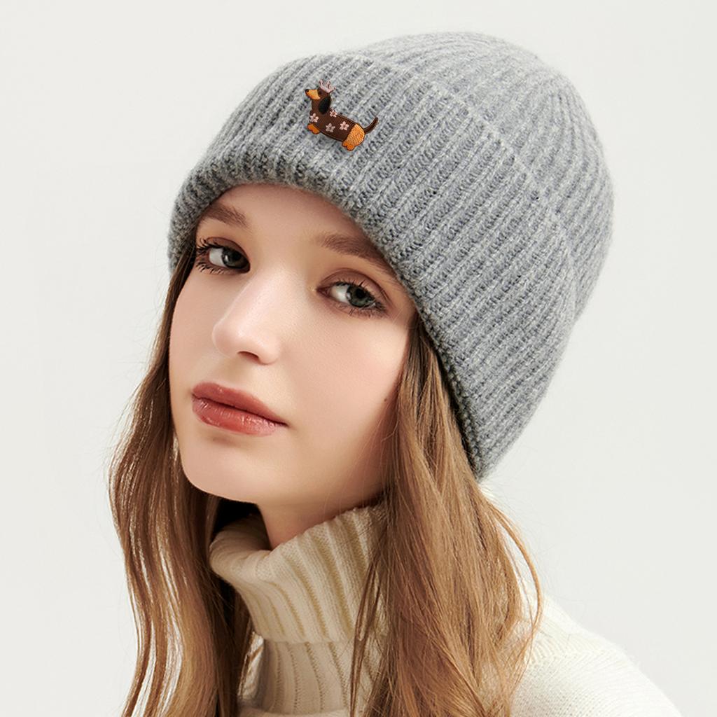 Solid color knitted hat for winter windproof and warm women's woolen hat, versatile dome hat