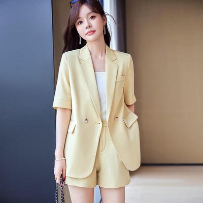 Women's Short Sleeve Blazer and Shorts Set