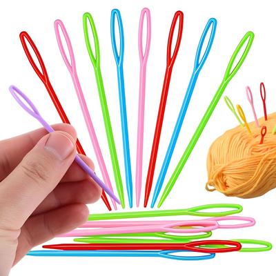 50/120pcs Plastic Large Eye Blunt Needles, Assorted Color Yarn Darning Needles for Knitting, Crochet, Sewing, Craft Projects YMY