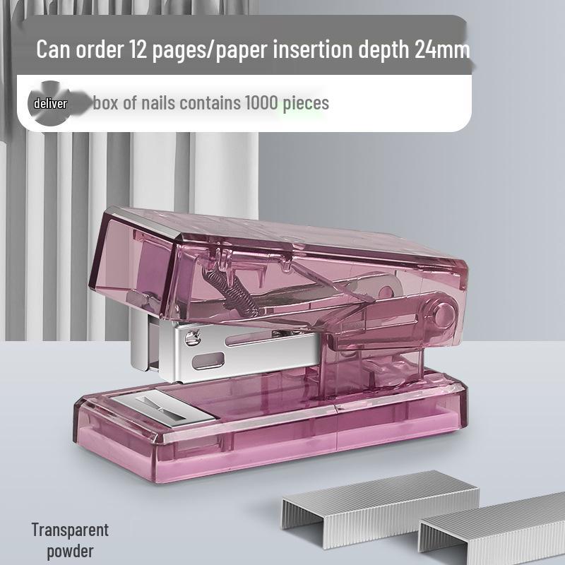 Compact Transparent Mini Stapler for Students - Portable, High-Quality Design