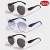 3pcs  Fashion Metal Frame Polygonal Sunglasses Women Gradient Driving Sun Glasses Female Stylish Outdoor Vacation Shades UV400