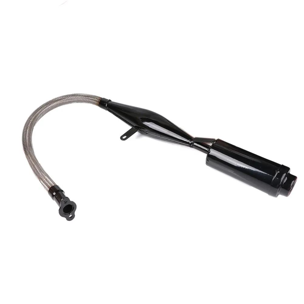 Black Silver Viper Flexible Muffler Pipe For 80cc Bike Gas Engine Motor Parts Motorcycle Exhaust Systems Flexible Muffler Pipe