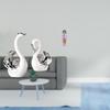 Swan Figurines And Asian Kabuki Geisha Doll Resin Statue for Living Room Table Centerpiece