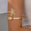 Pearl Starfish Open Armband Bangle Adjustable Armlet Bangle  Body Jewelry Accessories