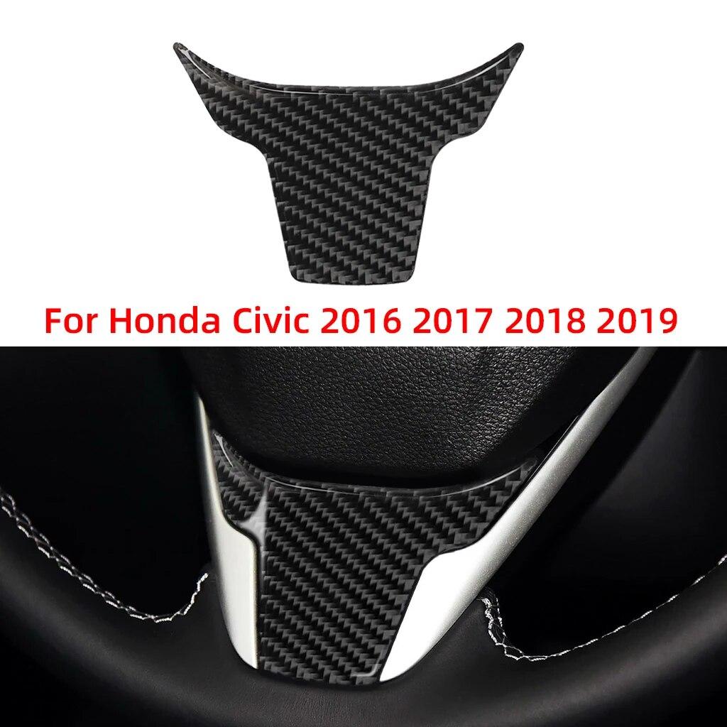 Car Interior Car Steering Wheel Stickers Trim Carbon Fiber Sticker Protective Decoration For Honda Civic 2016 2017 2018