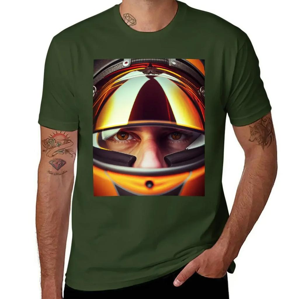 F1 Inspired Driver Closeup T-Shirt quick-drying summer clothes men t shirts