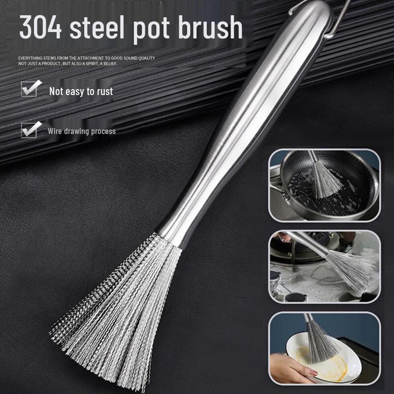 Long Handle Stainless Steel Pot Scrubber