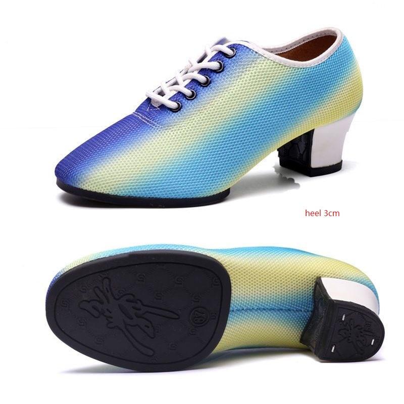 Women Shoes Oxford Practice Latin Dance Shoes Square Canvas Ballroom Dance Shoes Net Teacher Shoes for Women Sports