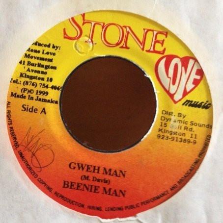 

7-дюймовая пластинка BEENIE MAN - Gweh Man none Stone Love Musi 1999 Ямайка Регги, Ска и Даб Б/У