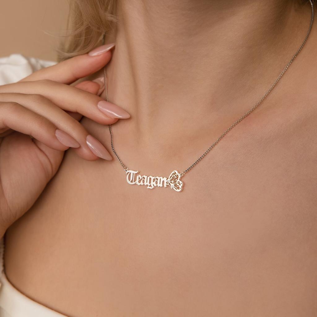 Custom Necklaces For Women Personalized Necklace With Heart Butterfly Choker Stainlesss Steel Wedding Jewelry Gift Bff