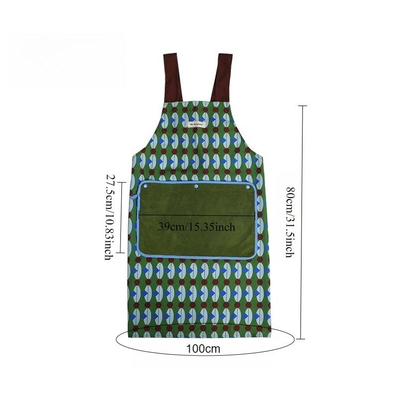 

Retro Apron 2026 New Style High-end Young Design with Hand Towel Waterproof Kitchen Home Workwear зелёный