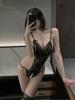 Women Christmas Erotic Transparent Bra Thong Kit Crotchless Fishnet Black Pajamas Sexy Lingerie Hot Erotic Mesh Exotic Bodysuit