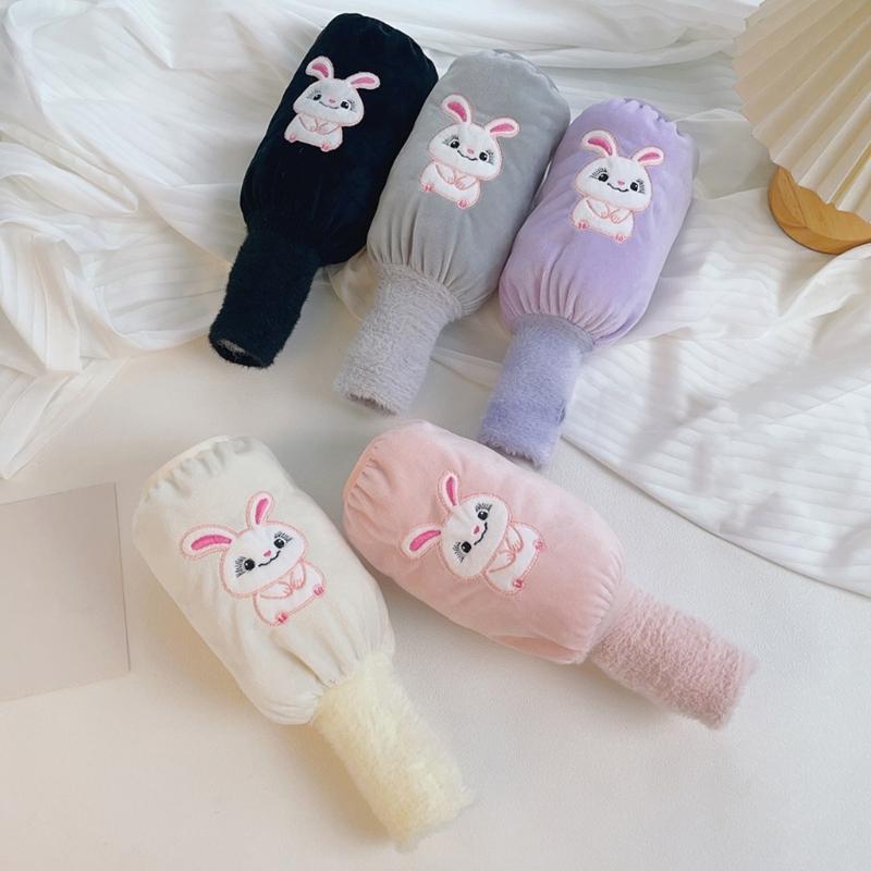 Cartoon Rabbit Kids Thickened Warm Arm Sleeves Arm Gloves for Winter Wear Outdoor Activity Oversleeve for Cold Weather