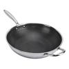 Wok Pan 304 Stainless Steel Stir Fry Wok Round Non Stick Honeycomb Skillet Deep Frying Pan