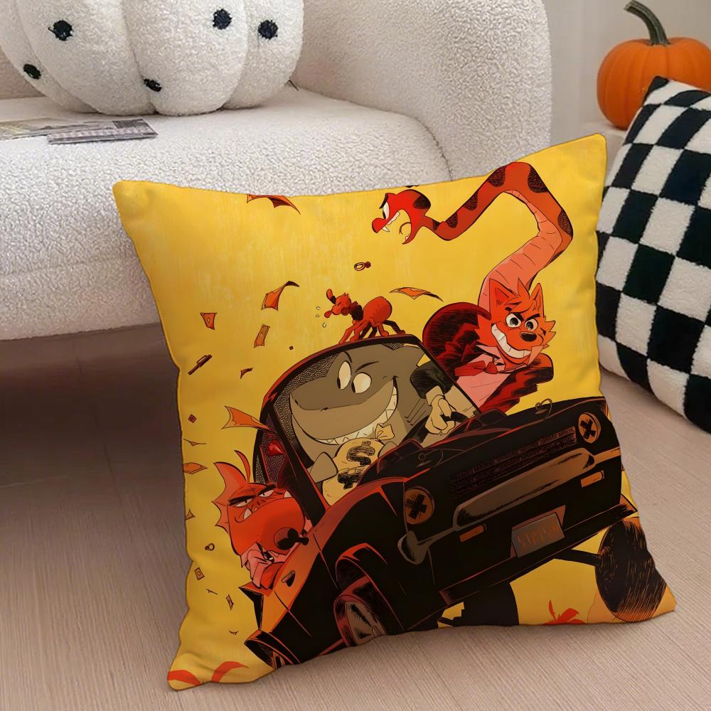TThe Bad Guys Cushion Cover Throw Pillow Cover Hidden Button Durable Polyester Chair Cushion