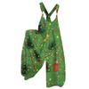 Women's Retro Casual Overalls with Novelty Print and Non-Adjustable Shoulder Straps