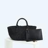 Fashion new lambskin hand-woven handbag wholesale casual versatile vegetable basket genuine leather women's bag messenger bag