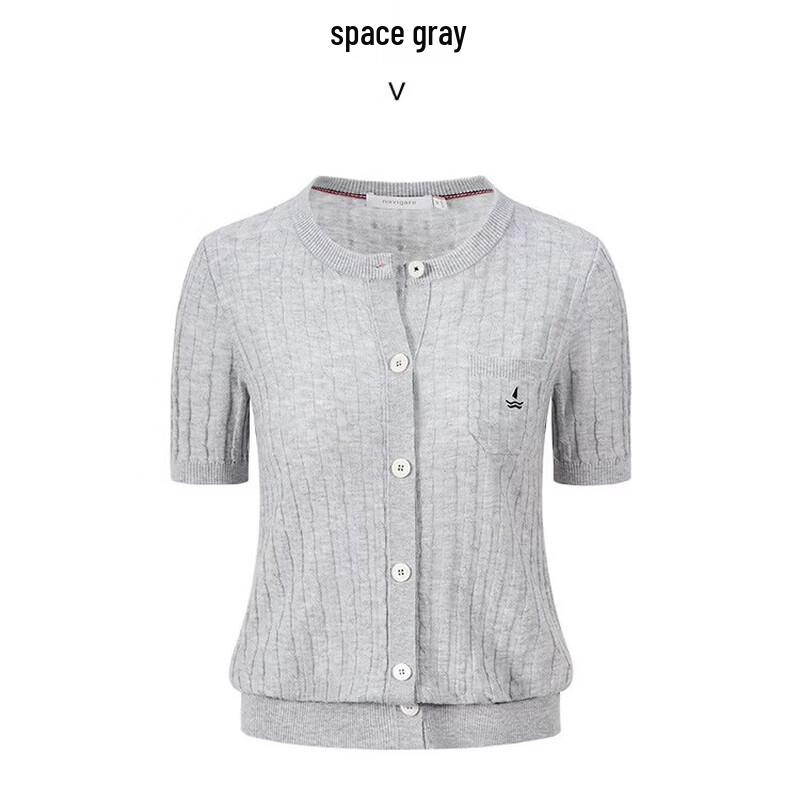 

Nawickel Sporty Short-Sleeve Knit Cardigan L
