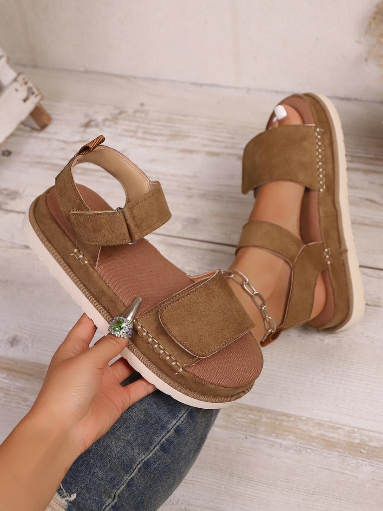 2025 Roman Platform Women's Sandals Summer Casual Height Increase Shoes Woman New Open Toe Sandals Women Solid Flat Beach Shoes