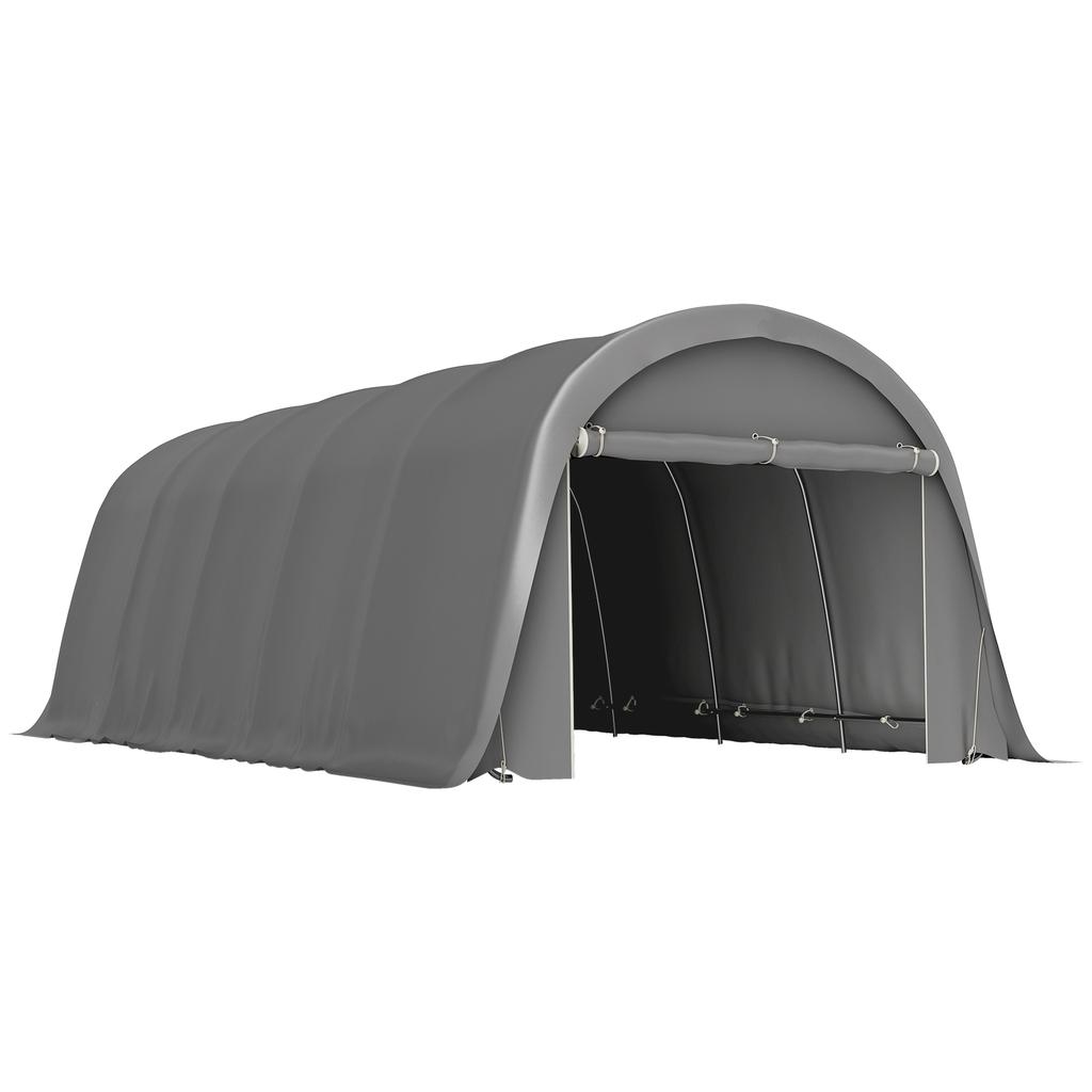 Carport Garage Tent 3.6 X 7.2 M Outdoor Car Shelter Storage Tent with Removable Side Walls, Dark Grey