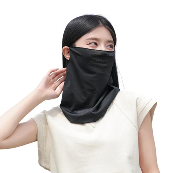 Outdoor Face Guard Ice Silk Sunscreen Cover for Face Neck чёрный