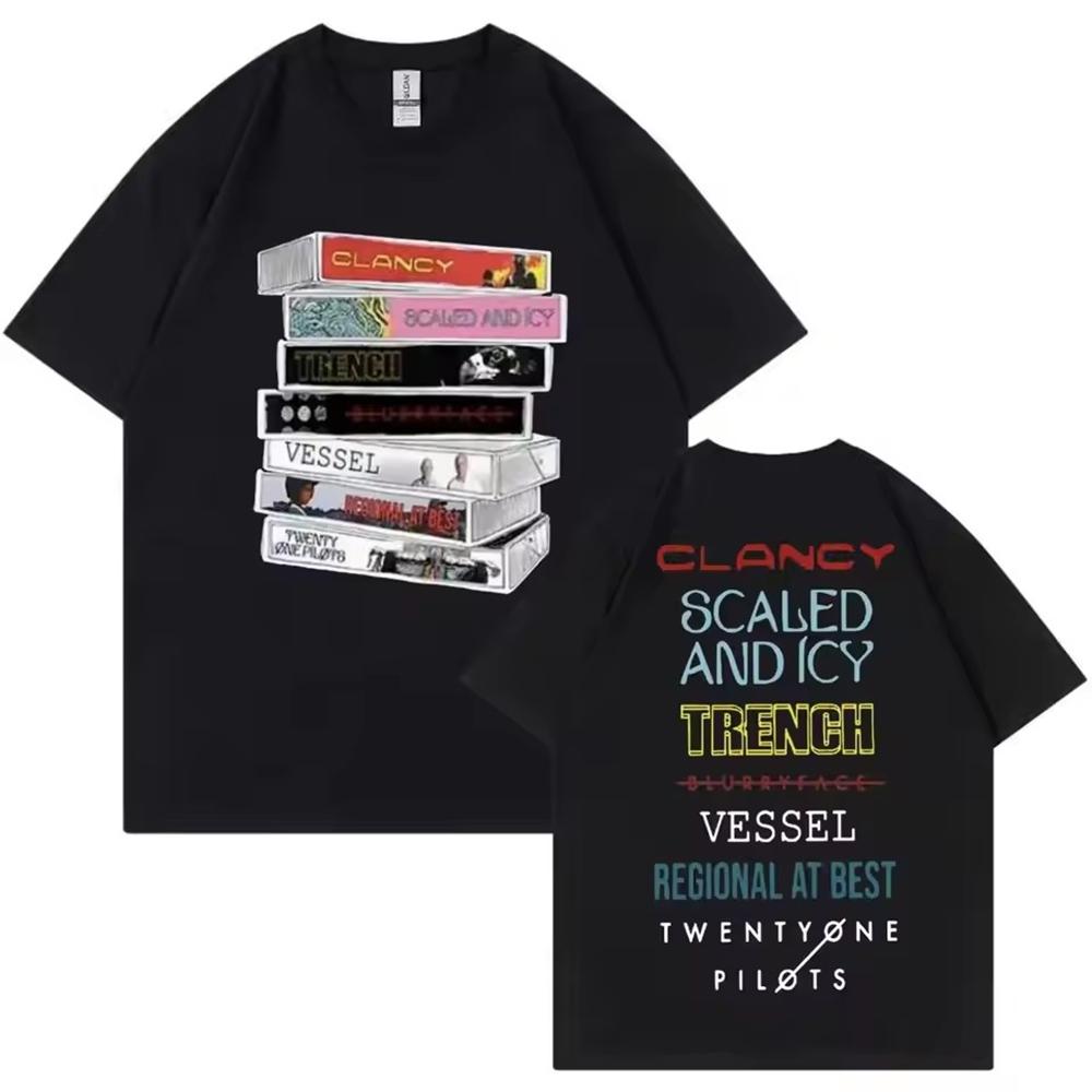 Rock Band Twenty One Pilots Album Graphic Men Clothing Haikyuu Short Sleeve Round Neck Printing Pullover Retro T-Shirt 50432