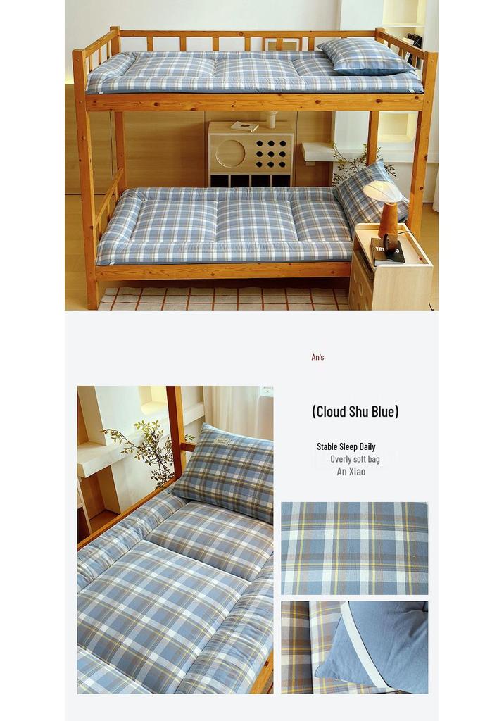 Muji Style Plaid Antibacterial Dorm Bedding Set - Six-Piece 