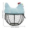 1Pcs Chicken Style Egg Basket Made of Premium Ceramic and Iron Fruit Vegetable Snack Storage Holder Home Decor Item