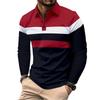 Nové pánské prodyšné košile s dlouhým rukávem a klopou, pánské polo tričko Basic Large Top Splice