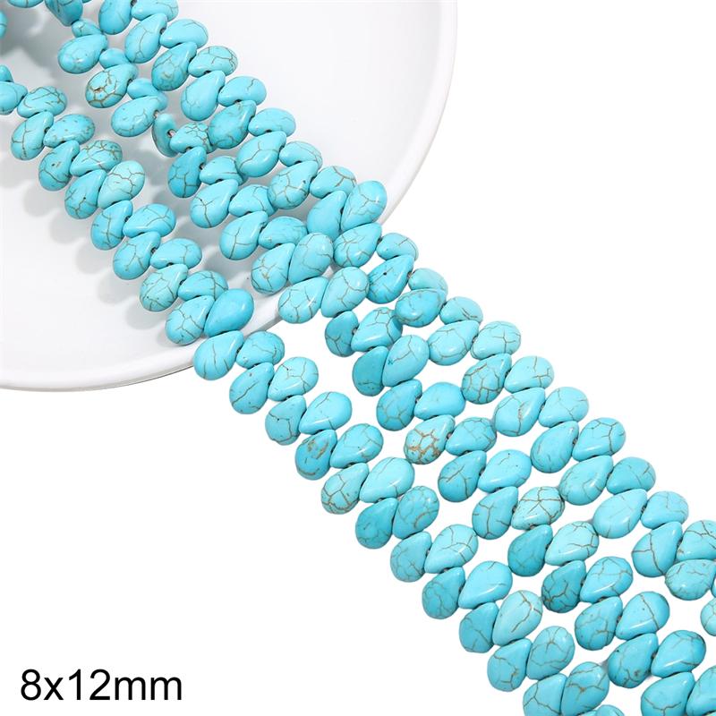 1 Strand 38CM Blue Turquoises Stone Chain Charm Beads Chain DIY Bracelet Necklace Jewelry Making