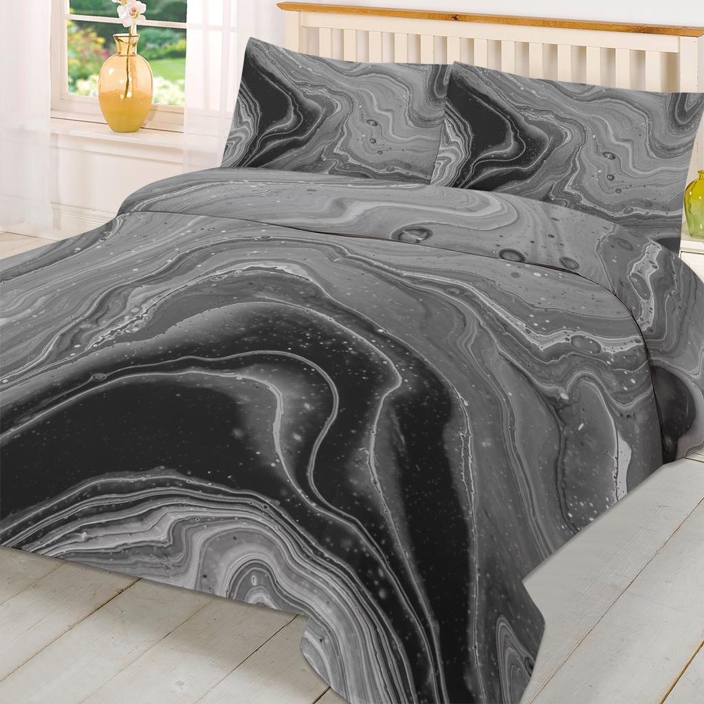 Fluid Art Black White Duvet Cover With Pillow Case Custom 3pcs Bedding Set Quilt Cover Double Bed Home Textile