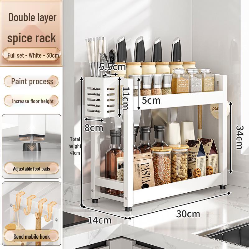 Kitchen Countertop Spice and Sauce Storage Rack