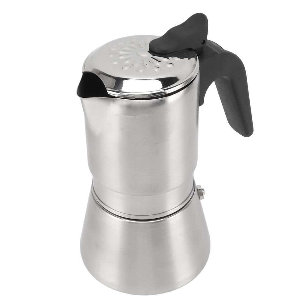 304 Stainless Steel Moka Pot Hand Brewed Coffee Pot High Pressure Cold Extraction Single Valve Coffee Equipment for Home Cafe