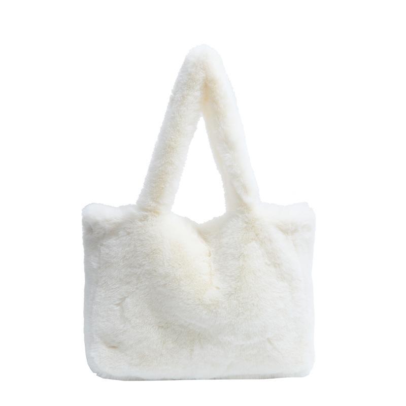 Winter Cute Plush Bag Women 2025 New Fashion Versatile Handbag Shoulder Bag Large Capacity Commuter Tote Bag