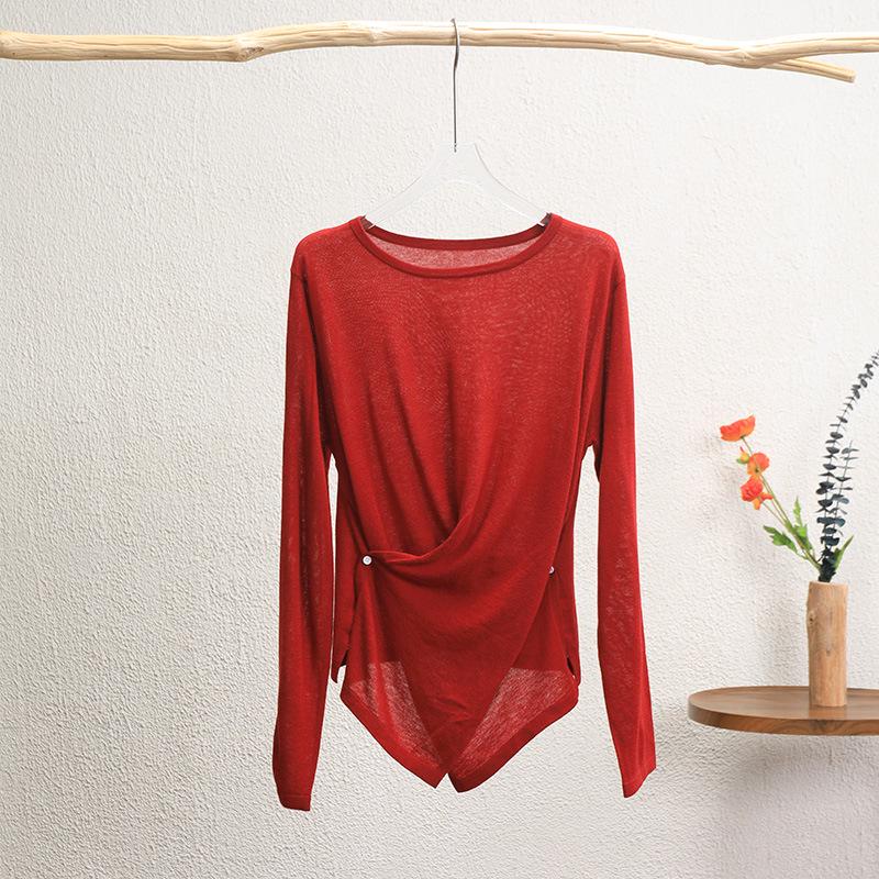 Autumn/Winter Slimming Round Neck Wool Knitwear Top