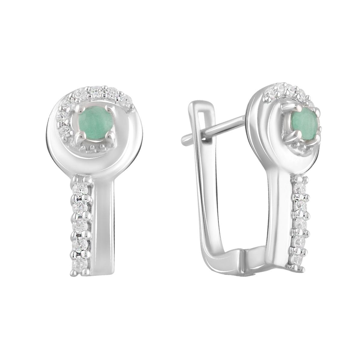 

Срібні сережки з натуральним смарагдом 0.19ct (2106265) смарагдовий